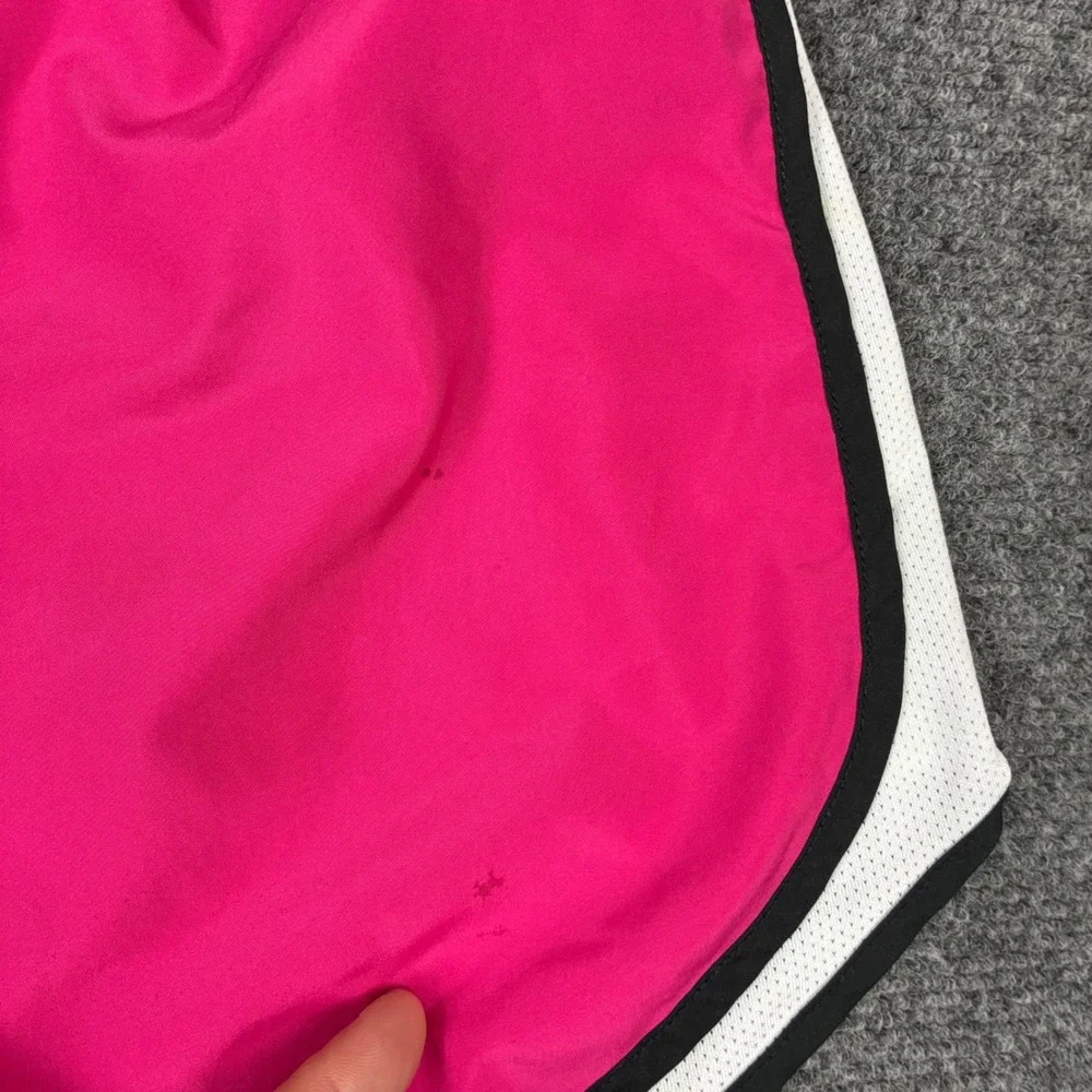 Nike Tempo Running Shorts Pink‎ White Mesh Black Trim Womens W30 Athletic Gym